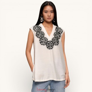 Áo triện, thêu tay VS135 WHITE 